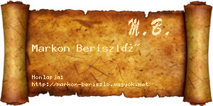 Markon Beriszló névjegykártya
